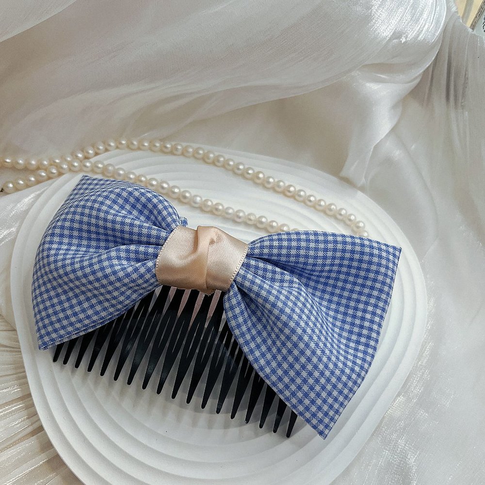 Plaid Bow Hair Clip